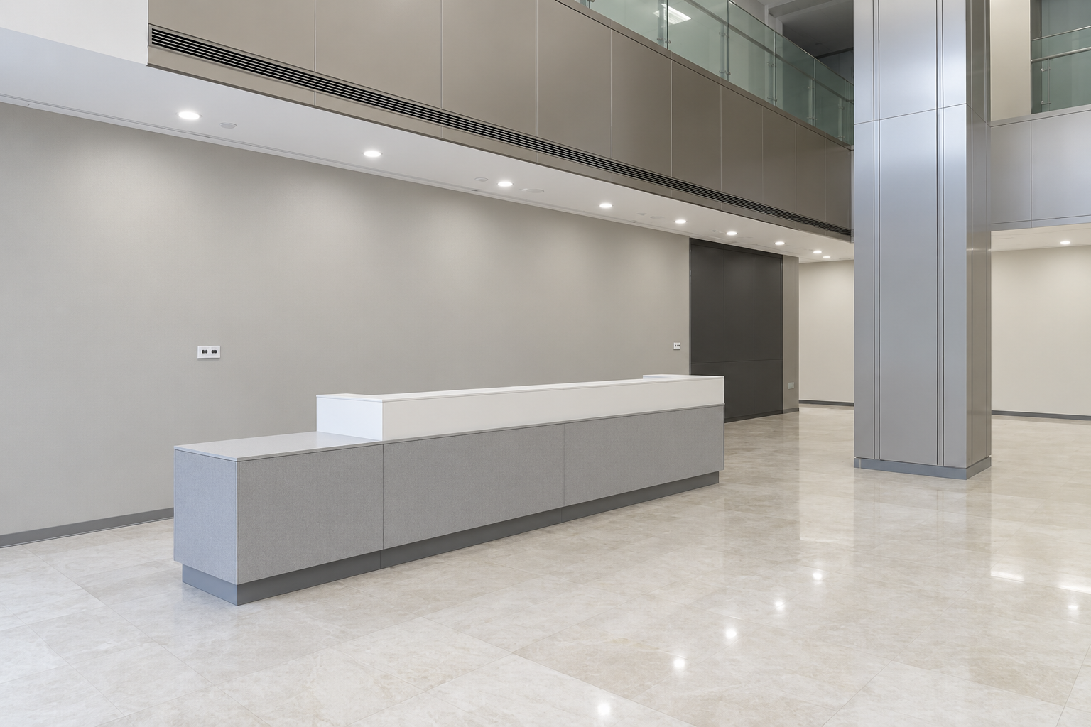 Hotel reception before its surface transformation